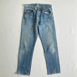 内股シングル☆80s USA製 Levis 505 W32L30 ビンテージ リーバイス 505 82年製 552 66後期 オレンジ脇割り