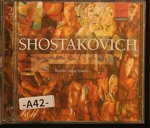 【Virgin】ショスタコーヴィチ　弦楽四重奏第2番・3番・7番・8番・12番　ボロディン四重奏団　２枚組　-A42-　CD