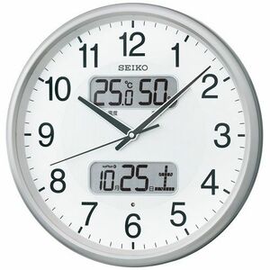 セイコー 電波時計 壁掛け時計 KX383S ホワイト シルバー 白 銀色 アナログ