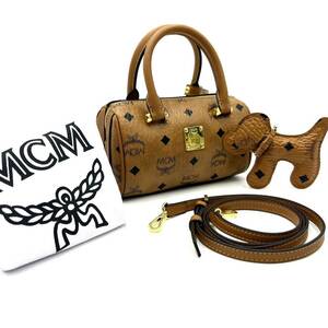 1円〜　【極上品】　MCM　エムシーエム ヴィセトス　2WAY ショルダーバッグ ハンドバッグ モノグラム 保存袋付き　KL535