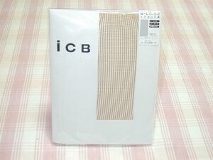 iCB*ストッキング/リブネット柄/ベビーベージュ/S-L/新品/送料込