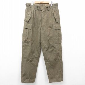 W37/古着 ビンテージ ミリタリー カーゴ パンツ メンズ 60s ドイツ軍 濃緑 グリーン spe 25jan06 中古 ボトムス ロング