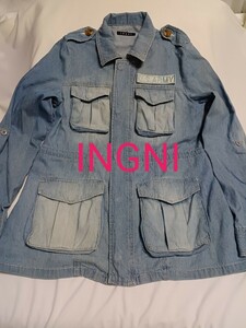 INGNI ミリタリージャケット★ ARMY★水色デニムウォッシュ加工