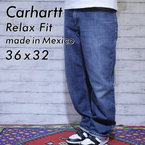 Carhartt カーハート 刺ロゴピスネーム 5ポケット Relax Fit リラックスフィット デニムパンツ ジーンズ メキシコ製 W36 L32 20202499