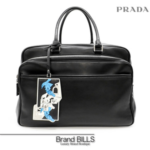 美品 PRADA プラダ ボストンバッグ ハンドバッグ ジェームスジーン 2VA006 ヴィテッロ レザー NERO ブラック シルバー金具