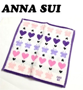 【ANNA SUI】(NO.3295)アナスイ コストコ購入タオルハンカチ　ばら売り　白地　未使用　25cm