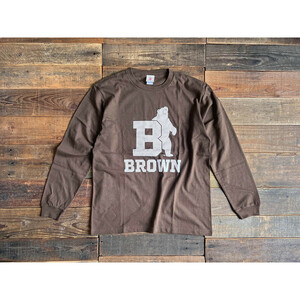 ☆ BROWN ☆ XLサイズ ☆ LONG SLEEVE T-SHIRT 長袖カットソー Tシャツ 男女兼用 カットソー 長袖Tシャツ 長袖シャツ 長袖 クルーネック