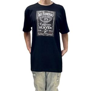 新品 SLAYER スレイヤー ジェフハンネマン ジャックダニエル 酒瓶 ボトル ラベル スラッシュメタル ビッグTシャツ オーバーサイズ XXXL(4L)