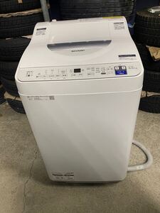 ○G9569 SHARP シャープ 全自動電気洗濯機 5.5kg ES-T5E9-W 21年製○