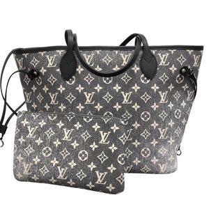 ルイ・ヴィトン LOUIS VUITTON ネヴァーフルMM M21465 グレー モノグラム・ジャガードデニム トートバッグ レディース 中古