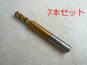 フラットエンドミル 4枚刃 4mm 7本セット TiNコート ハイス鋼 新品 n