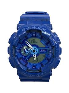 CASIO◆G-SHOCK/クォーツ腕時計/デジアナ/ラバー/BLU/BLU/GA-110BC