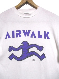 90s Vintage MADE IN USA USED 古着　AIRWALK エアウォーク オーリーマン Tシャツ　ホワイト Lサイズ Hanes BEEFY-T USA製