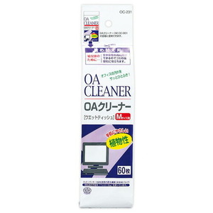 （まとめ買い）プラス OAクリーナー ウェットティッシュタイプ Mサイズボトル 詰替え用 60枚入 OC-231 〔3個セット〕