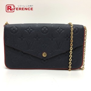 新品同様 LOUIS VUITTON ルイヴィトン M64099 ポシェット・フェリシー チェーン カバン ショルダーバッグ ネイビー レディース【中古】