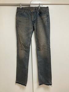 美品 NUMBER(N)INE ダメージ デニムパンツ SIZE：2×LENGTH：30 スリムジーンズ denim jeans 日本製 宮下貴裕 TAKAHIROMIYASHITA 綿100％