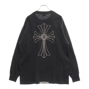 CHROME HEARTS クロムハーツ OLD L S 1 オールドモデルダイヤモンドCH バック プリント 長袖ロングTシャツ ブラック