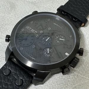 jetset ジェットセット メンズ腕時計　クロノグラフ 53mm J1023B-267 ブラック 新品未使用　