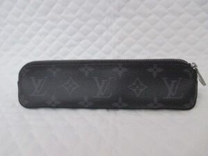 L2635【LOUIS VUITTON/ルイヴィトン】モノグラム/エクリプス/トゥルース エリザベット/ペンケース /小物入れ/レザー/黒・ブラック系/USED