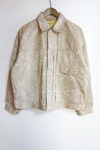 美品21SS SEVEN BY SEVENセブンバイセブン 1st Type Jacket OVER PAINT ペイント ジャケット ベージュ503M