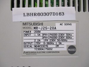 中古MITSUBISHI AC SERVO MR-J2S-20A サーボアンプ 200W(LBHR60307D163)