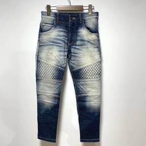 wjk ダブルジェイケイ tight knit biker denim バイカーニットデニムパンツ S 送料520円〜 1piu1uguale3 ジュンハシモト AKM ジーンズ