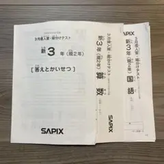 SAPIX 新3年　３月度入室・組分けテスト　算数・国語