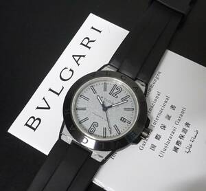 国内販売店購入 BVLGARI ブルガリ ディアゴノ マグネシウム DG41SMC メンズ 自動巻 シルバー 国際保証書あり 純正内外箱あり 本物