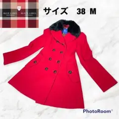 極美品✨ブルーレーベルクレストブリッジ✨ファーメルトンコート✨ノバチェック✨M