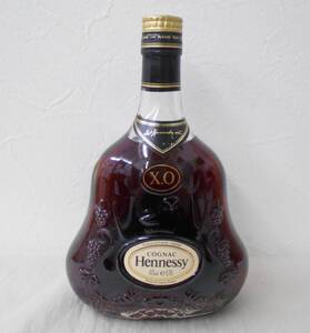 １円～☆古酒 Hennessy X.O ヘネシー コニャック クリアボトル 金キャップ 箱なし 未開栓☆