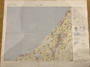 昭和49年小松地図　国土地理院地理院　北陸本線・尾小屋鉄道・北陸鉄道小松線等路線一部・小松製作所小松基地小松空港安宅関址等石川県