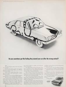 VOLVO ボルボ 広告 1960年代 欧米 雑誌広告 ビンテージ ポスター風 インテリア 犬 イラスト スウェーデン 北欧車 LIFE アメリカ