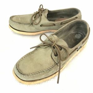 パラブーツ/PARABOOT/MARINEモデル★本革/マッケイ製法/モカシン/デッキシューズ【7.5/26.0/ベージュ/BEIGE】スリッポン◆pJ-77