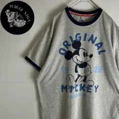 【リンガーＴシャツ】 ディズニー　ミッキーマウス　海外古着