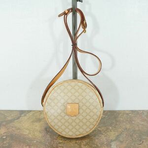 CELINE ROUND TYPE MACADAM PATTERNED SHOULDER BAG MADE IN ITALY/オールドセリーヌラウンド型マカダム柄ショルダーバッグ