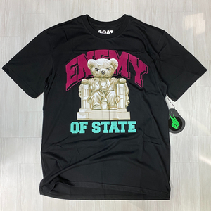 USA正規品 【S】 GOAT Solo ゴートソロ ENEMY OF STATE リンカーン Lincoln グラフィック 半袖 オーバーサイズ Tシャツ 黒 (GT9)