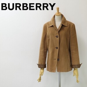 国内正規品◆BURBERRY LONDON バーバリー ロンドン フェイクレザー使い モールスキン ジャケット キャメル 40