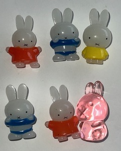 ◆◇miffy ミッフィー？ ◆◇ マスコット フィギュア ◆ 身長約3cm-4cm◆6体◆置物