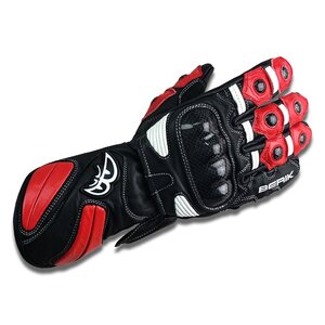 BERIK 新作 牛革 レザー ベリック レーシンググローブ 両手 14102 L サイズ BLACK/WHITE/RED サンプル 1円 \1～