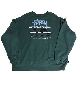 Stussy ステューシー　Australia ロゴ 長袖 トレーナー スウェット　size XL グリーン系