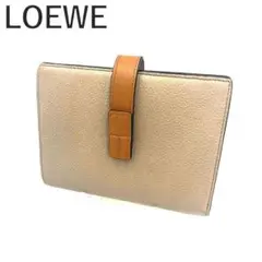 ロエベ LOEWE バーティカルウォレット 二つ折り財布 ベージュ ピンク