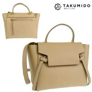 セリーヌ CELINE 2WAY ハンドバッグ ベルトバッグ マイクロ ベージュ レザー 中古AB 278766