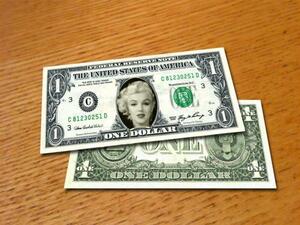 レア!Marilyn Monroe/マリリン・モンロー/本物米国公認1ドル札3
