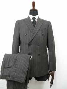 HH 超美品 【ポールスミスロンドン Paul Smith】 ゼニア生地 ダブル6B スーツ (メンズ) sizeM グレー系 ストライプ MK.223006 ■27RMS8440