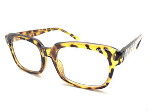 CLASSIC OLD SQUARE SUNGLASS YELLOWべっ甲 × CLEAR/クラシックオールドスクエアサングラスイエロー黄色クリア透明おしゃれ眼鏡メガネ定番