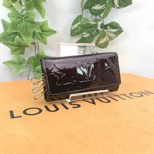 t508 1円 LOUIS VUITTON ルイヴィトン ヴェルニ キーケース ミュルティクレ4 シリアルナンバー CA2037男女兼用 