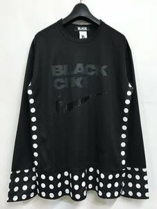 BLACK COMME des GARCONS ｘ NIKE ブラック コムデギャルソン ナイキ ドット カットソー XL 黒 HOMMEPLUSCDGPLAYJUNYAWATANABE