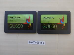 管理番号　T-05155 / SSD / ADATA / 2.5インチ / SATA / 480GB / 2個セット / ゆうパケット発送 / データ消去済み / ジャンク扱い