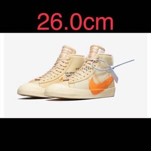 NIKE OFF-WHITE THE 10 BLAZER MID US8 26cm ナイキ オフホワイト オレンジ ブレーザーMID ALL HALLOWS EVE AA3832-700 ハロウィン 中古