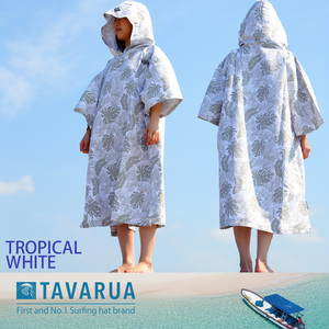 ■TAVARUA PONCHO■タバルア ポンチョ [TROPICAL WHITE] 吸水性抜群 マイクロファイバー サーフィン プール お風呂 お着替え／3021